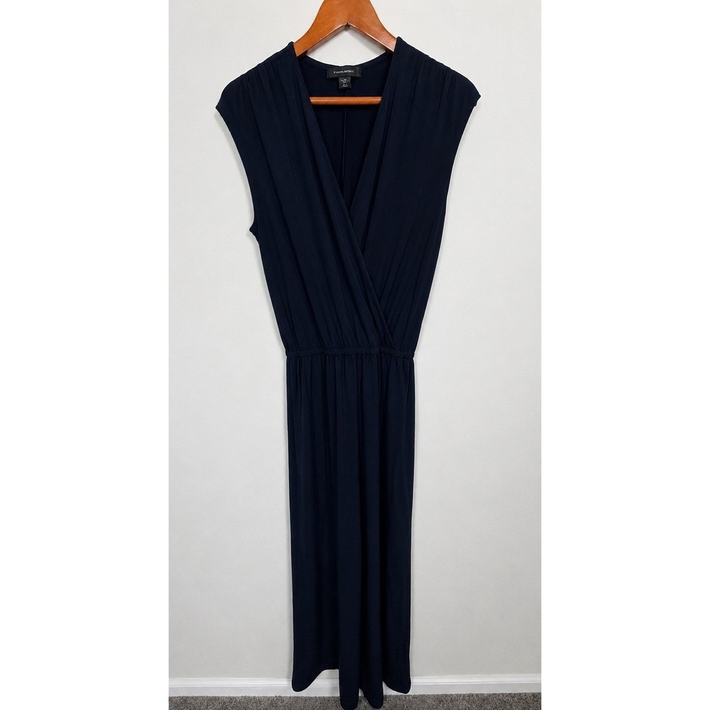 Karen Kane Navy Blue Sleeveless Wrap Jumpsuit